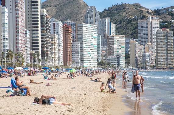 Una playa de Benidorm.