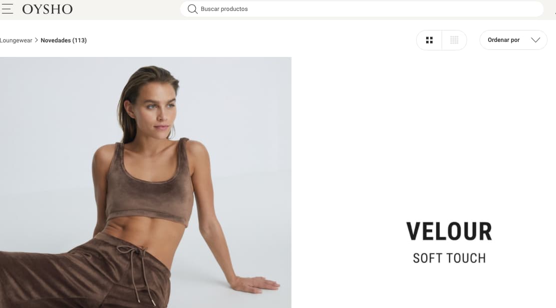 Ejemplo de desarrollo de mercado de Oysho