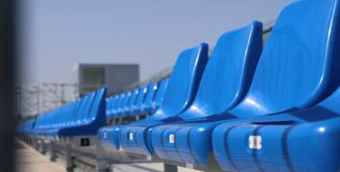 Asientos del estadio portátil. Foto: Pilar Álvarez.