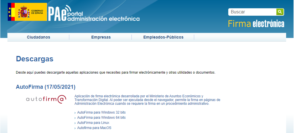 Descargar e instalar AutoFirma
