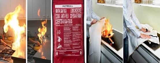 Extinción mediante sofocación de una sartén con aceite en llamas